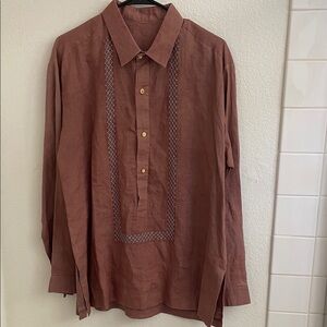 Men's Brown Long Sleeve Shirt